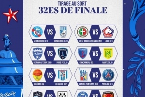 法国杯32强抽签：斯特拉斯堡VS敦刻尔克 旺代丰特奈VS巴黎