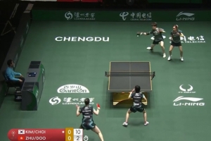 国际乒联混团世界杯：韩国队8-5中国香港队，张禹珍贡献3分