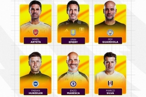 英超11月最佳主帅候选：阿尔特塔、瓜迪奥拉、马雷斯卡在列