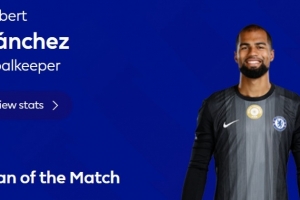 英超官方：罗伯特·桑切斯当选伯恩茅斯vs切尔西全场MVP