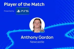 传射建功！戈登当选纽卡2-2勒沃库森欧冠官方全场最佳球员